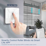 MOES WiFi Curtain Switch Smart 2.5D Arc Glass Touch Panel for Roller Blinds Shutters, view 3