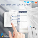 MOES WiFi Curtain Switch Smart 2.5D Arc Glass Touch Panel for Roller Blinds Shutters, view 6