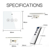 Moes WiFi Smart Light Dimmer Switch RF433 Glass Touch Switch EU, view 6