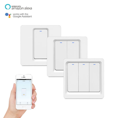 Moes WiFi Smart Light Push Button Switch 2 Way Multi-Control Neutral Wire Required EU