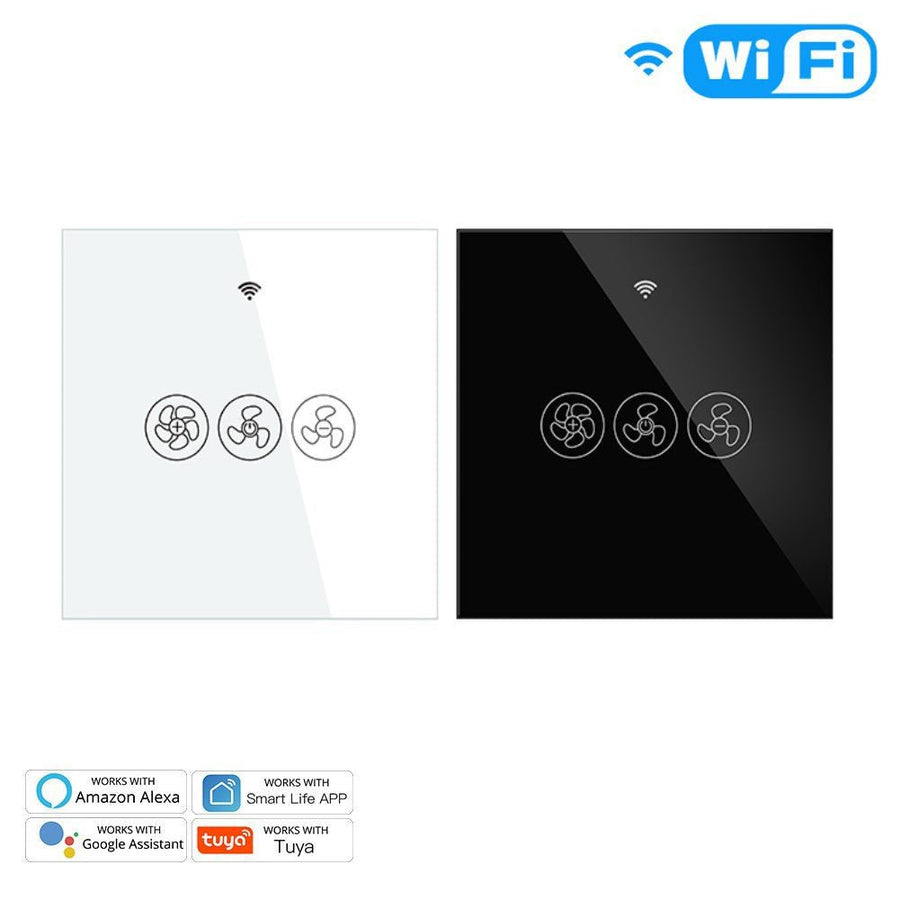 Moes WiFi RF433 Smart Ceiling Fan Touch Switch Single Pole Neutral Wire Required EU