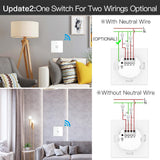 Moes ZigBee 2 Way Light Switch, Touch Multi-Control Switch, Neutral Wire Optional, No Capacitor EU, view 3