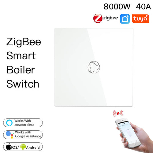 Moes ZigBee Smart Boiler Touch Switch Water Heater Single Pole Neutral Wire Required  20A EU