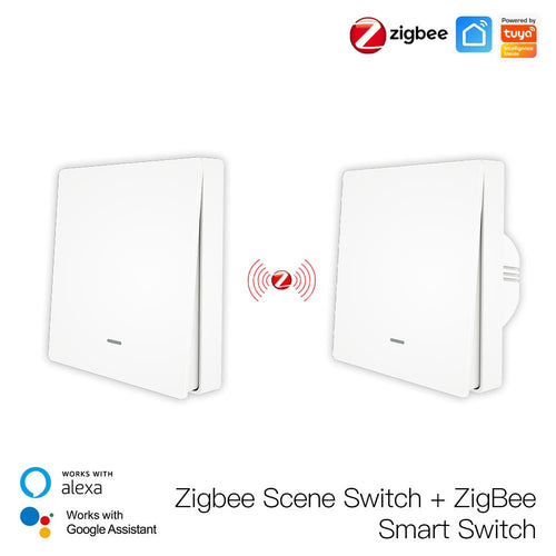 Moes Smart ZigBee Scene Push Button Switch Single Pole Neutral Wire Optional No Capacitor
