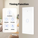 Moes Matter WiFi Smart Light Switch Glass Panel Neutral Wire Required US Standard, view 5