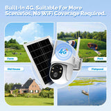 MOES 4G Solar Outdoor Security Camera,Lifetime Free Unlimited Data,360°PTZ,No SIM Required(US Version), view 2