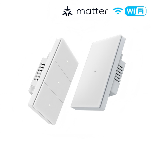 MOES Matter WiFi Smart Switch, Star Grand Series Full-Touch 10A 2200W Power Load, Neutral Required US Standard