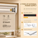 MOES Motorized Light Filtering Roller Shades 70% Blackout Linen, view 5