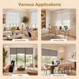 MOES Motorized Light Filtering Roller Shades 50% Blackout PVC Free Sunscreen, view 2