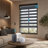MOES Motorized Zebra Shades 85% Blackout 95mm Ingrid, view 2