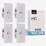 MOES Wall Electrical Outlet 15 Amp 2-Port Type C & 1-Port USB A Port Receptacle, view 6