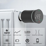 MOES ZigBee Smart Radiator Valves Tuya Save Energy Black White TRV BRT 100 Mini Soft Touching Thermostatic Valve, view 3