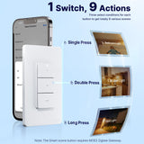 MOES Zigbee Wireless Scene Switch - 3 Gang 9 Scenarios Smart Push Button Remote, Magnetic Handheld Design, view 5