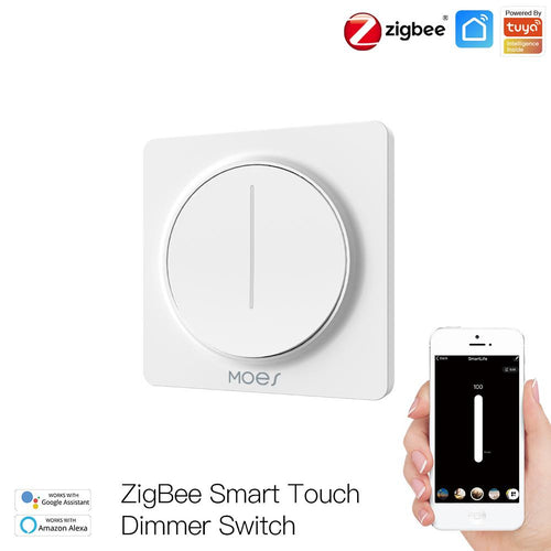 Moes ZigBee Smart Light Dimmer Touch Switch Single Pole Neutral Wire Required EU