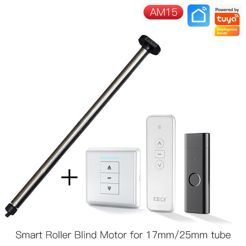 Moes Rechargeable Tubular Roller Blind Motor RF433 Remote Control