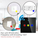 Moes RF433 Smart Wirelesss Wall Glass Panel Transmitter Touch Switch Multi-control Remote EU, view 3