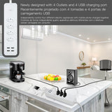 Moes WiFi Smart Power Strip Surge Protector 4 Plug Outlets Electric Socket with USB/Type C [Brazil Version], view 2