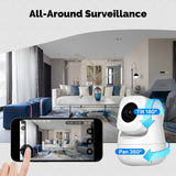 Moes Smart WiFi Camera Indoor 3MP HD Home Monitoring Surveillace Work with Alexa Google Home, view 2