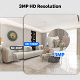 Moes Smart WiFi Camera Indoor 3MP HD Home Monitoring Surveillace Work with Alexa Google Home, view 3