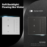 Moes Star Feather Series Zigbee Smart Curtain Switch Anti-Glare Touch Panel Flowing Backlight EU Version, view 4