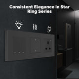 Moes Star Ring ZigBee Smart Double Pole Heater/AC Switch 20A High Load With Electricity Monitor EU Standard, view 5