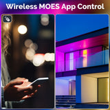 Moes Tuya GU10 Matter WiFi Smart LED Bulb with Voice Control, Dimmable 5W Light 2700-6500K RGB Colors, view 4