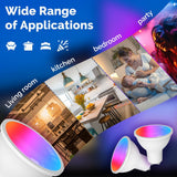 Moes Tuya GU10 Matter WiFi Smart LED Bulb with Voice Control, Dimmable 5W Light 2700-6500K RGB Colors, view 6