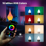 Moes Tuya Matter WiFi Smart LED E14 Dimmable Light Bulbs 2700-6500K+RGB, view 3