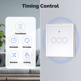 Moes Tuya Matter WiFi Smart Light Switch 2.5D Glass Panel Neutral Wire Required EU Version, view 3