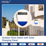 Moes Tuya Smart Wifi/Zigbee Sound Light Siren Alarm Solar Energy Outdoor IPX5 Waterproof Tamper Alarm With Rechargeable Battery, view 2