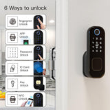 Moes Wifi Tuya Smart Door Lock Fingerprint Digital Password Lock, view 6