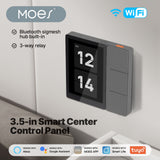 Moes Tuya WiFi 3.5-inch Smart Center Touch Control Panel 3 Relays Physical Buttons Ble Sigmesh Hub Built-in Neutral Wire Required, view 3
