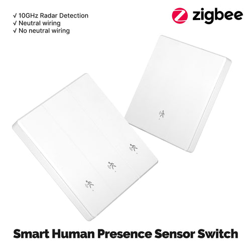 Moes Tuya Zigbee Smart Human Presence mmWave Radar Detection Wall Light Switch Neutral Wire Optional EU Version