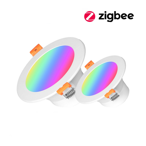 Moes Tuya ZigBee Smart LED Downlight Round Spotlights 9/12W RGB Color Dimming Lamp Work with Alexa Google Home