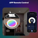 Moes Tuya ZigBee Smart LED Downlight Round Spotlights 9/12W RGB Color Dimming Lamp Work with Alexa Google Home, view 5