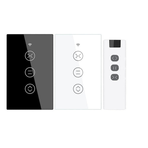 Moes WiFi Curtain Blinds Roller Shutter Switch RF433 Smart Touch Curtain Switch Single Pole Neutral Wire Required US