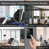 Moes WiFi RF433 Smart Curtain 2 Gang Blind Touch Switch Single Pole Neutral Wire Required US, view 3