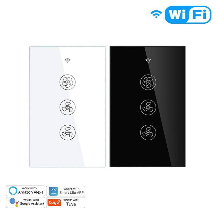 Moes WiFi RF433 Smart Ceiling Fan Touch Switch Single Pole Neutral Wire Required US