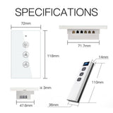 Moes WiFi RF433 Smart Ceiling Fan Touch Switch Single Pole Neutral Wire Required US, view 6