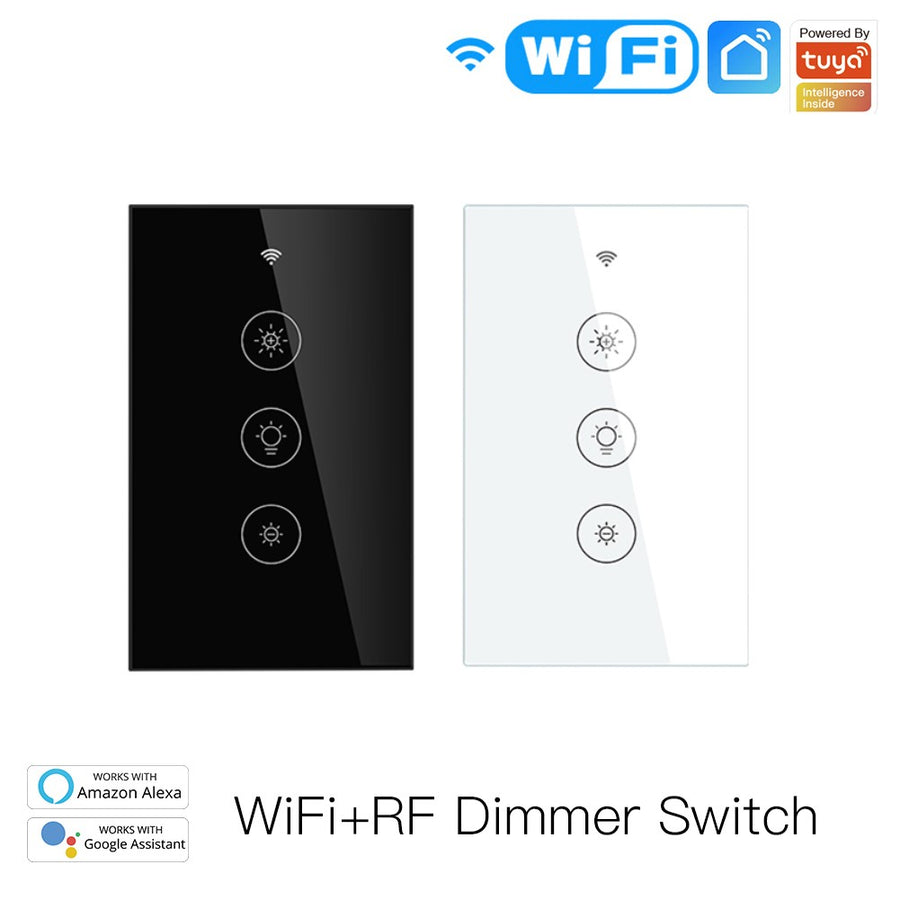 Moes WiFi Dimmer Switch RF433 Smart Glass Touch Switches With Led For Light