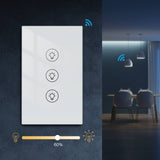 MOES WiFi Dimmer Switch Smart Light Dimmer Touch Panel Switches 1/2/3 Gang US Version, view 2
