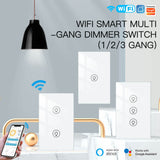 MOES WiFi Dimmer Switch Smart Light Dimmer Touch Panel Switches 1/2/3 Gang US Version, view 3
