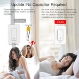 Moes WiFi Smart Switch No Neutral, Push Button Switch, Single Pole 100-120V,  Wire Required No Capacitor US, view 3
