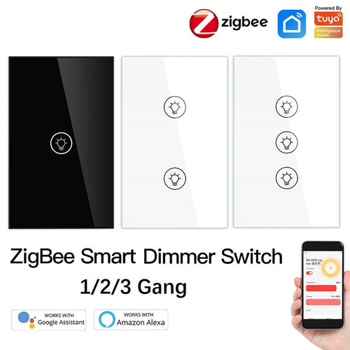Moes ZigBee Smart Dimmer Switch, Multi-gang Smart Light Dimmer Switch, US Single Pole Neutral Wire Required