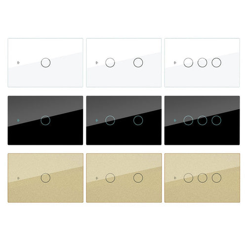 Moes Switch Panel Glass Panel US EU Version 1/2/3/4 Gang (ONLY PANEL without switch)
