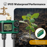 Moes Water Timer For Garden Hose Drip Irrigation 2/3/4 Outlet Brass Inlet IPX5 Waterproof US Version, view 4