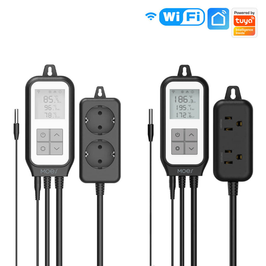 Moes WiFi Digital Temperature Controller Thermostat Outlet Plug Heating and Cooling Mode US/EU