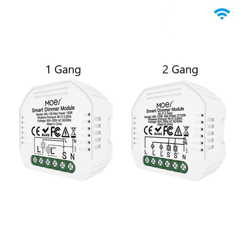 Moes WiFi 2 Gang Dimmer Switch Module DIY Smart Light LED Dimmable Interruptor Relay