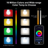 MOES WiFi Smart LED Light Bulb Dimmable Lamp 14W/9W RGB E27 Color Changeable 2700K-6500K, view 3