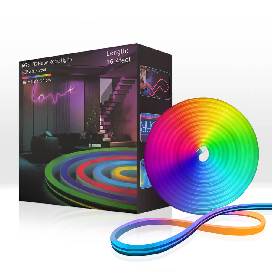 Moes Wifi Smart LED Neon Light Strip RGB Color Led Tape Lamp for TV Backlight, Home Party Decor